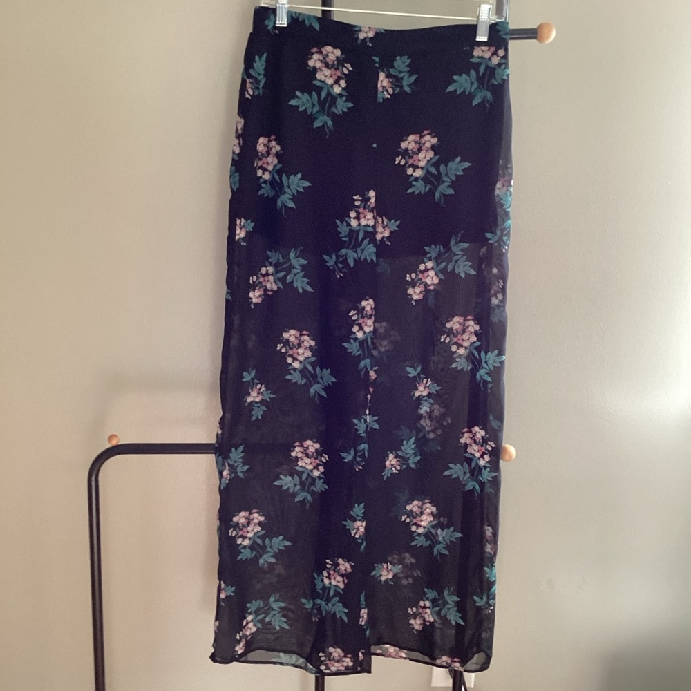Charlotte Russe Boho Sheer Floral Pants L